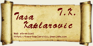Tasa Kaplarović vizit kartica